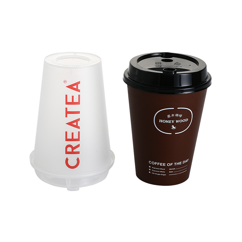 14oz/430ml PP plastic coffee cups raised coffee cup lid with holes