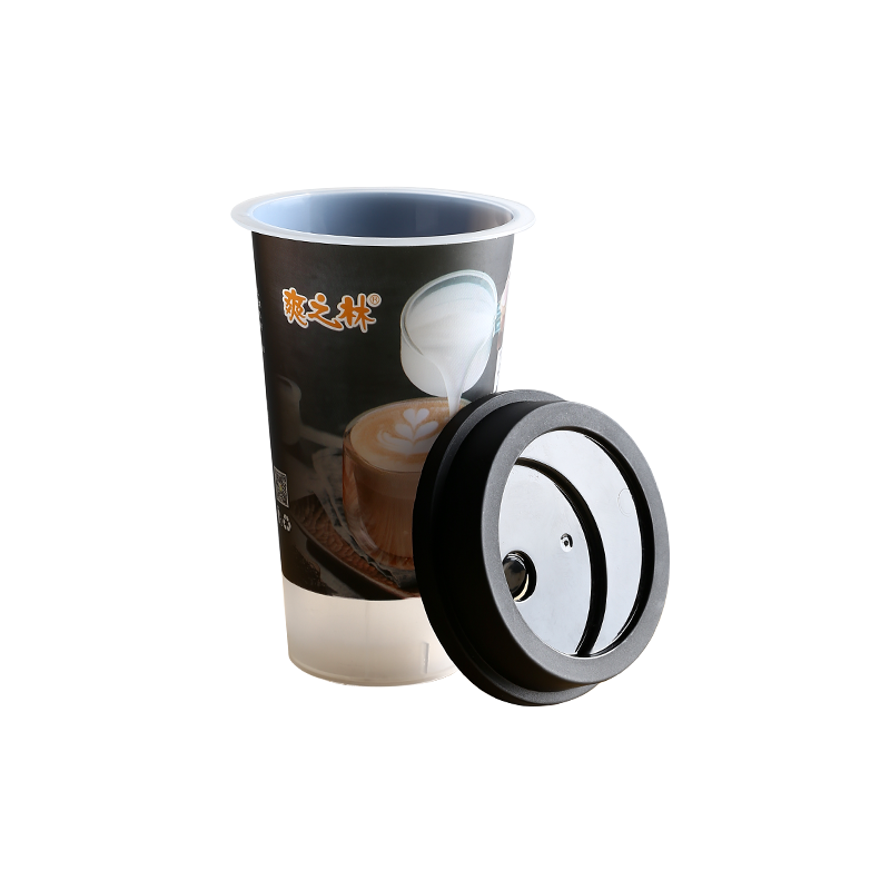 13oz/400ml PP plastic bubble boba tea cups with spill-proof plastic cover