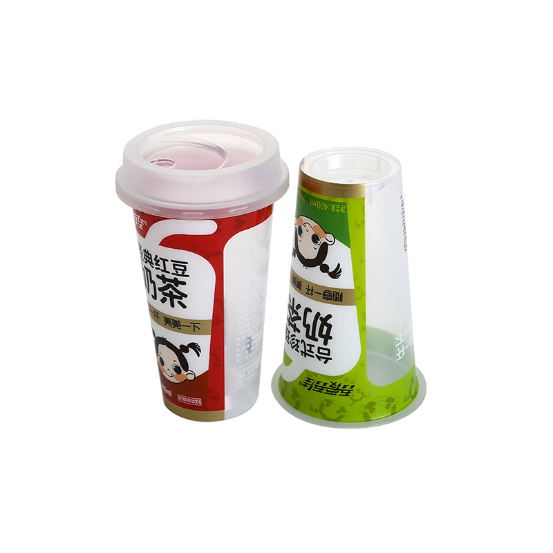 13oz/400ml PP plastic bubble boba tea cups with spill-proof plastic cover