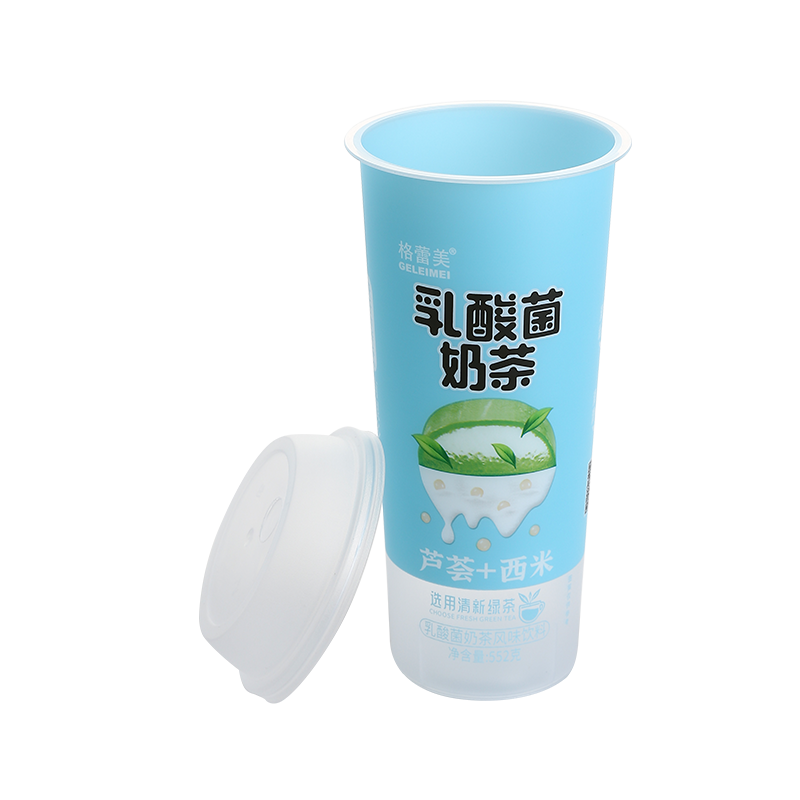 18oz/550ml PP plastic cold drink bubble boba tea cups with plastic lid