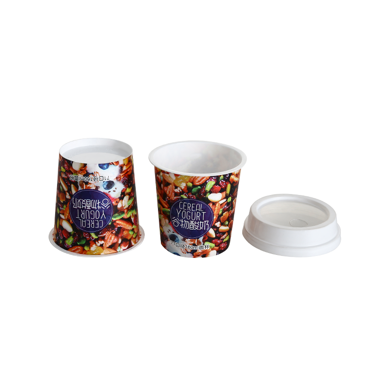 5oz/150ml PP plastic yogurt cups with lid with straw jack