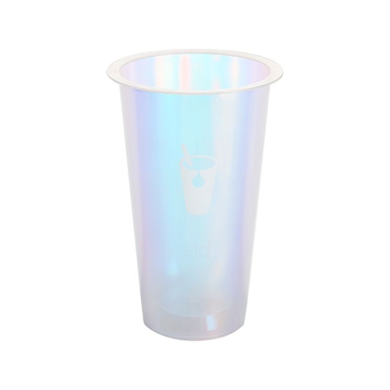 13oz/400ml clear PP plastic juice cups with lid with straw holes
