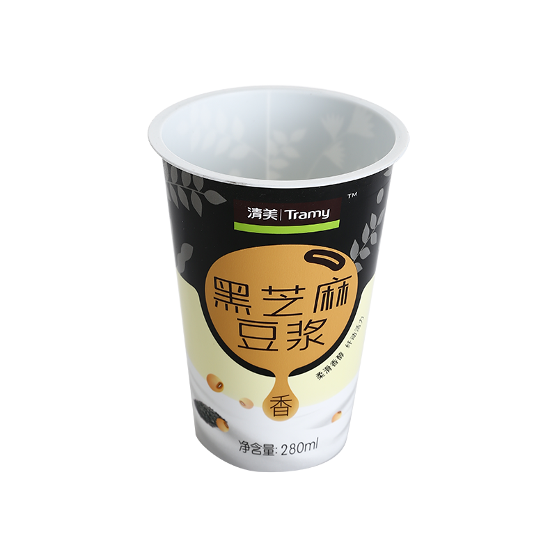 9oz/280ml thick heat-resistant PP plastic milk cups with lid