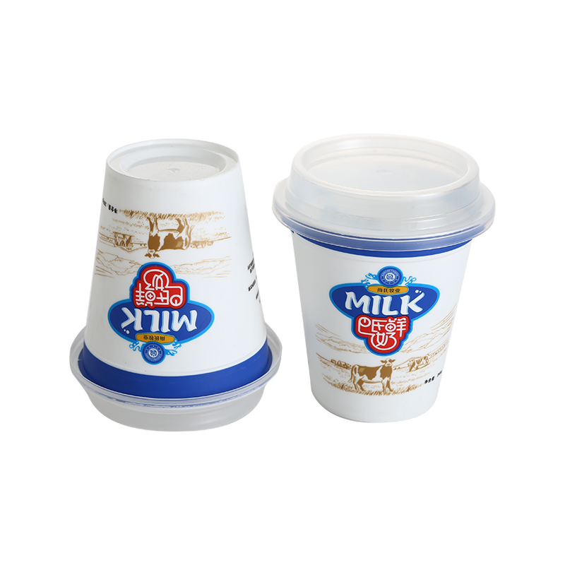 9oz/280ml thick heat-resistant PP plastic milk cups with lid
